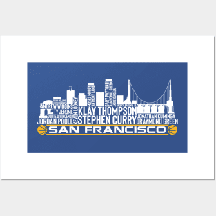 Golden State Basketball Team 23 Player Roster, San Francisco City Skyline Posters and Art